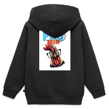 Protein. Protein. Chicken. Poultry. - Kids Premium Organic Zip-up Hoodie - black - Back - AI Model Kid Male (0cm)