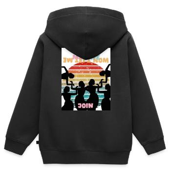 My wife won't let me join. - Kids Premium Organic Zip-up Hoodie - black - Back - AI Model Kid Male (0cm)