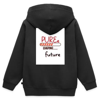 Zukunft pur. Genuss pur. - Kinder Premium Organic Zip Hoodie - Schwarz - Hinten - AI Model Kid Male (0cm)