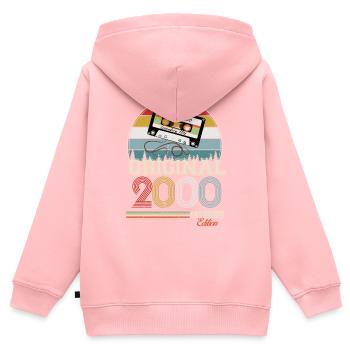 Elegantes Retro-Geschenk: 2000 Vintage - Kinder Premium Organic Zip Hoodie - Rosa - Hinten - AI Model Kid Female (0cm)