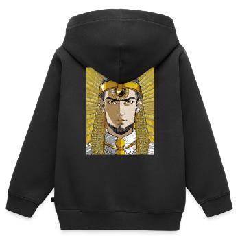 Pharaon égyptien - Sweat Premium à capuche zippé enfant bio - noir - Dos - AI Model Kid Male (0cm)