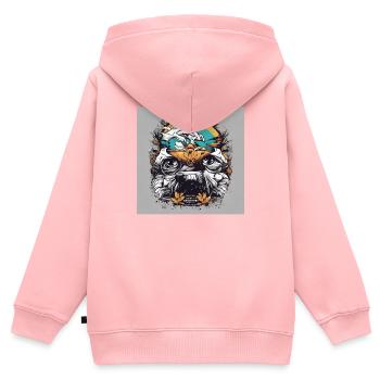 Punk - Kinder Premium Organic Zip Hoodie - Rosa - Hinten - AI Model Kid Female (0cm)