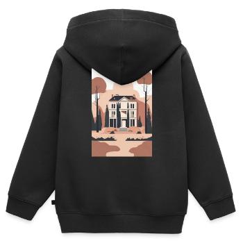 Maison - Sweat Premium à capuche zippé enfant bio - noir - Dos - AI Model Kid Male (0cm)