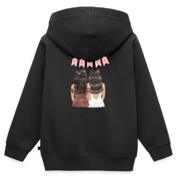 Mariée - Sweat Premium à capuche zippé enfant bio - noir - Dos - AI Model Kid Male (0cm)