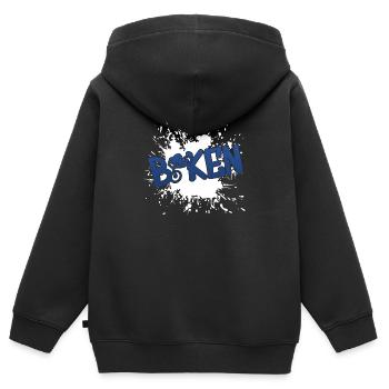 Biken Biker - Kinder Premium Organic Zip Hoodie - Schwarz - Hinten - AI Model Kid Male (0cm)