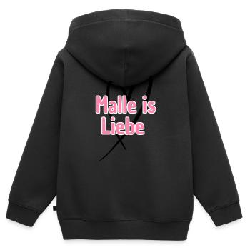 Malle ist Liebe Herz - Kinder Premium Organic Zip Hoodie - Schwarz - Hinten - AI Model Kid Male (0cm)