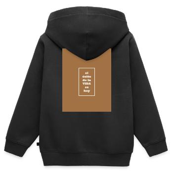 Succès dans la vie - Sweat Premium à capuche zippé enfant bio - noir - Dos - AI Model Kid Male (0cm)