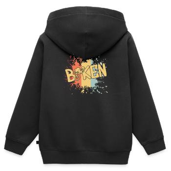 biken bike downhill - Kinder Premium Organic Zip Hoodie - Schwarz - Hinten - AI Model Kid Male (0cm)