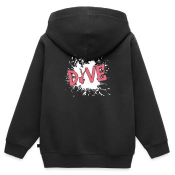 tauchen, diving, taucher, apnoe - Kinder Premium Organic Zip Hoodie - Schwarz - Hinten - AI Model Kid Male (0cm)