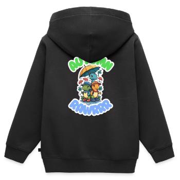 AUTOMNE RAWRRR - Sweat Premium à capuche zippé enfant bio - noir - Dos - AI Model Kid Male (0cm)