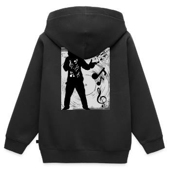 Liebe Zur Musik Noten - Kinder Premium Organic Zip Hoodie - Schwarz - Hinten - AI Model Kid Male (0cm)
