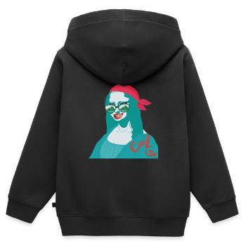 Cool Lisa - Sweat Premium à capuche zippé enfant bio - noir - Dos - AI Model Kid Male (0cm)