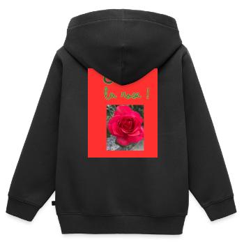 C'est la rose! - Sweat Premium à capuche zippé enfant bio - noir - Dos - AI Model Kid Male (0cm)