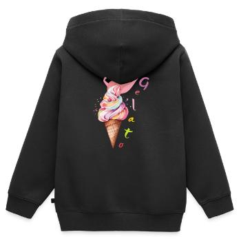 Gelato - Kinder Premium Organic Zip Hoodie - Schwarz - Hinten - AI Model Kid Male (0cm)