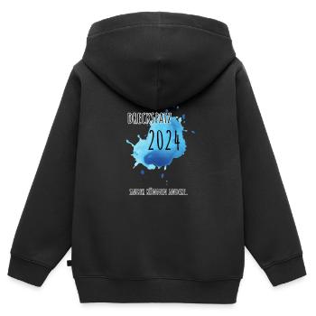 Dreckspatz 2024 - Sauber können Andere. - Kinder Premium Organic Zip Hoodie - Schwarz - Hinten - AI Model Kid Male (0cm)