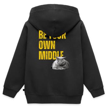 Be you own Middle. - Kinder Premium Organic Zip Hoodie - Schwarz - Hinten - AI Model Kid Male (0cm)