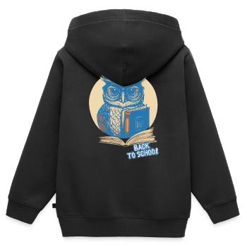 RETOUR À L’ÉCOLE Début de l’école - Sweat Premium à capuche zippé enfant bio - noir - Dos - AI Model Kid Male (0cm)