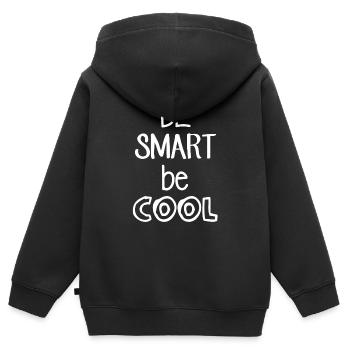 Be Smart be COOL - Lustiger Spruch - Coole Sprüche - Kinder Premium Organic Zip Hoodie - Schwarz - Hinten - AI Model Kid Male (0cm)