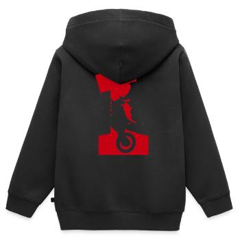 Motorrad 1 Biker - Kinder Premium Organic Zip Hoodie - Schwarz - Hinten - AI Model Kid Male (0cm)