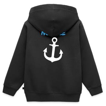 Nordsee - Kinder Premium Organic Zip Hoodie - Schwarz - Hinten - AI Model Kid Male (0cm)