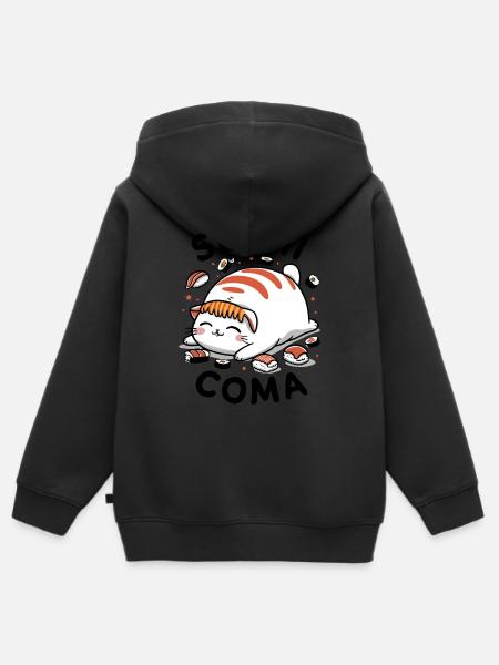 Sushi-Katze - Kinder Premium Organic Zip Hoodie - Schwarz