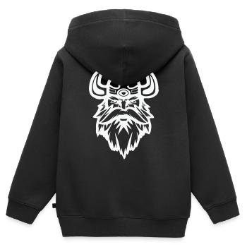 Viking - Sweat Premium à capuche zippé enfant bio - noir - Dos - AI Model Kid Male (0cm)