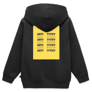ANTI FPÖVP - Sweat Premium à capuche zippé enfant bio - noir - Dos - AI Model Kid Male (0cm)
