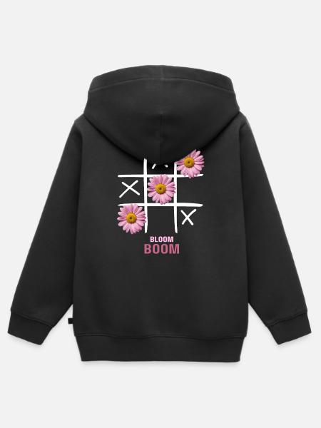 Rozkwit Boom - Bluza Premium z kapturem na zamek dziecięca bio - czarny