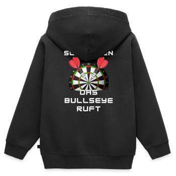 Schweigen das Bullseye ruft - Darts WM - Kinder Premium Organic Zip Hoodie - Schwarz - Hinten - AI Model Kid Male (0cm)