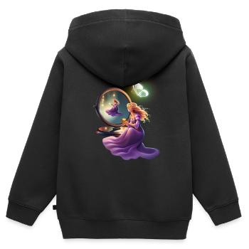 Princess in front of mirror - Kids Premium Organic Zip-up Hoodie - black - Back - AI Model Kid Male (0cm)