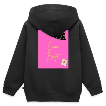 CIAO BEATE - Sweat Premium à capuche zippé enfant bio - noir - Dos - AI Model Kid Male (0cm)