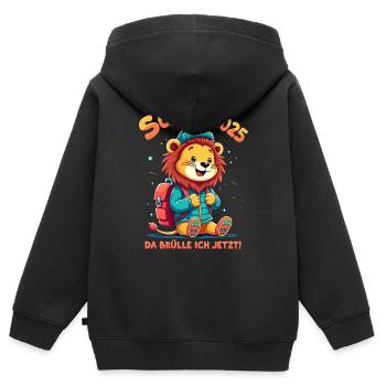 Schulkind 2025 - Junge Einschulung - Kinder Premium Organic Zip Hoodie - Schwarz - Hinten - AI Model Kid Male (0cm)