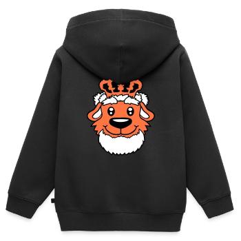 Chien Couronne Roi Prince Lord Souverain Majesté - Sweat Premium à capuche zippé enfant bio - noir - Dos - AI Model Kid Male (0cm)