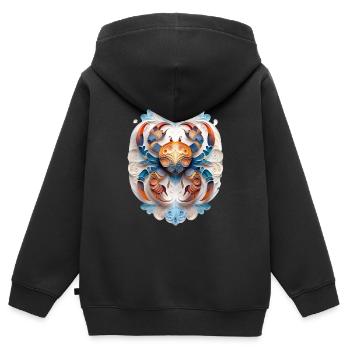 Sternzeichen Krebs - Kinder Premium Organic Zip Hoodie - Schwarz - Hinten - AI Model Kid Male (0cm)