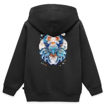Sternzeichen Krebs - Kinder Premium Organic Zip Hoodie - Schwarz - Hinten - AI Model Kid Male (0cm)