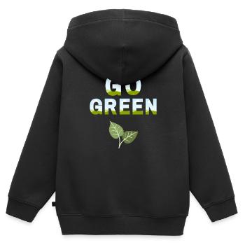 Passez au VERT - Sweat Premium à capuche zippé enfant bio - noir - Dos - AI Model Kid Male (0cm)