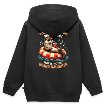 Du bist nicht meine Enkelin - Kinder Premium Organic Zip Hoodie - Schwarz - Hinten - AI Model Kid Male (0cm)