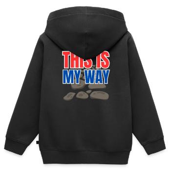 This is my way - Kinder Premium Organic Zip Hoodie - Schwarz - Hinten - AI Model Kid Male (0cm)