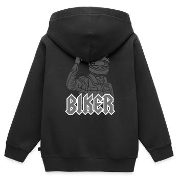 Biker - Kids Premium Organic Zip-up Hoodie - black - Back - AI Model Kid Male (0cm)