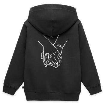 hände herzen - Kinder Premium Organic Zip Hoodie - Schwarz - Hinten - AI Model Kid Male (0cm)