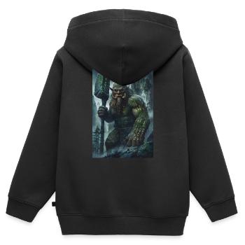 Riese Mythologie Giant Geschenk - Kinder Premium Organic Zip Hoodie - Schwarz - Hinten - AI Model Kid Male (0cm)