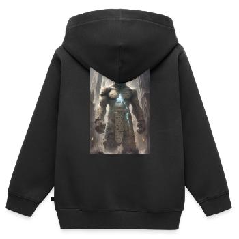 Golem Cadeau du Judaïsme Juif - Sweat Premium à capuche zippé enfant bio - noir - Dos - AI Model Kid Male (0cm)