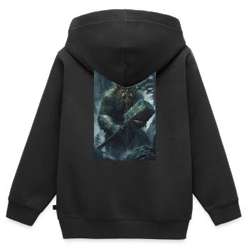 Riese Norwegen Mythologie Geschenk - Kinder Premium Organic Zip Hoodie - Schwarz - Hinten - AI Model Kid Male (0cm)
