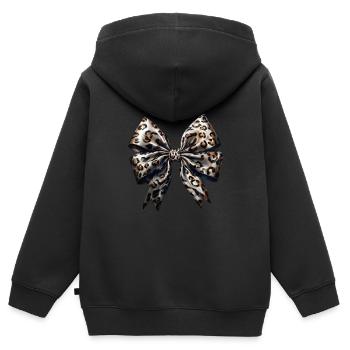 Schleife Zierde Glamour Geschenk - Kinder Premium Organic Zip Hoodie - Schwarz - Hinten - AI Model Kid Male (0cm)