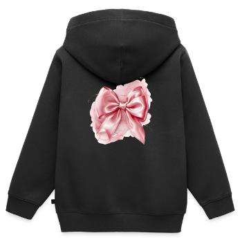 Noeud noeud en soie cadeau - Sweat Premium à capuche zippé enfant bio - noir - Dos - AI Model Kid Male (0cm)