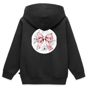 Schleife Seide Glamour Geschenk - Kinder Premium Organic Zip Hoodie - Schwarz - Hinten - AI Model Kid Male (0cm)