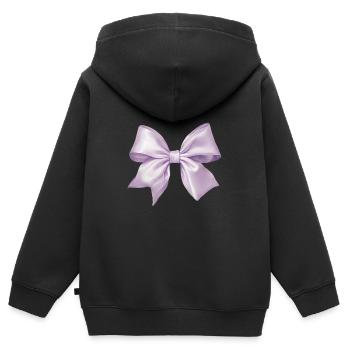 Schleife Glamour Seide Geschenk - Kinder Premium Organic Zip Hoodie - Schwarz - Hinten - AI Model Kid Male (0cm)