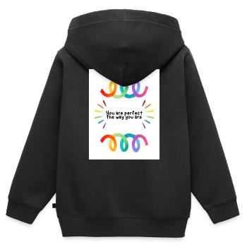 Fier - Sweat Premium à capuche zippé enfant bio - noir - Dos - AI Model Kid Male (0cm)
