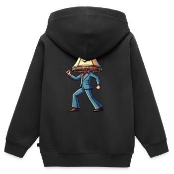 Lampe du samedi soir - Sweat Premium à capuche zippé enfant bio - noir - Dos - AI Model Kid Male (0cm)
