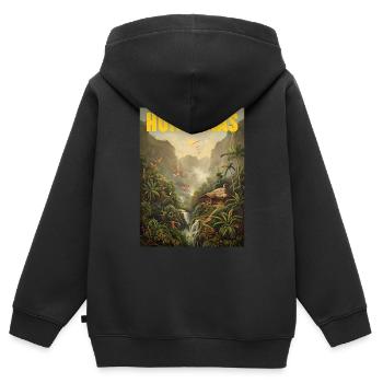 Honduras Dschungel Herkunft Geschenk - Kinder Premium Organic Zip Hoodie - Schwarz - Hinten - AI Model Kid Male (0cm)